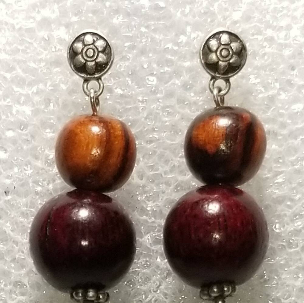 Claudia Agudelo's Wood Drop Bead Earrings